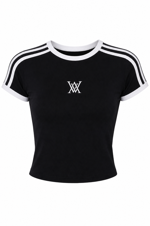 SHAKE Athletic Stripe Baby Tee