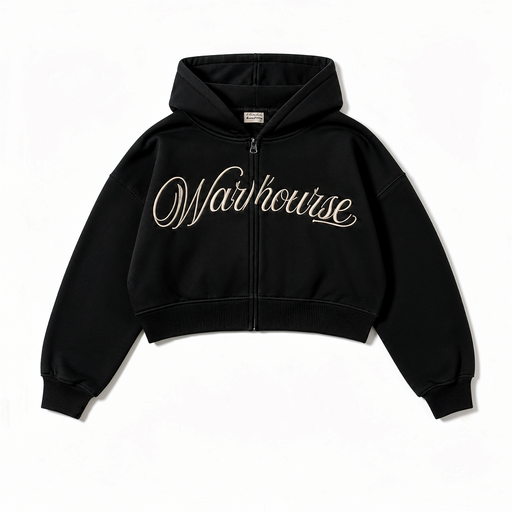 Para la sudadera: SHAKE Script Crop Zip-Hoodie