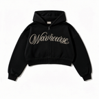 Para la sudadera: SHAKE Script Crop Zip-Hoodie