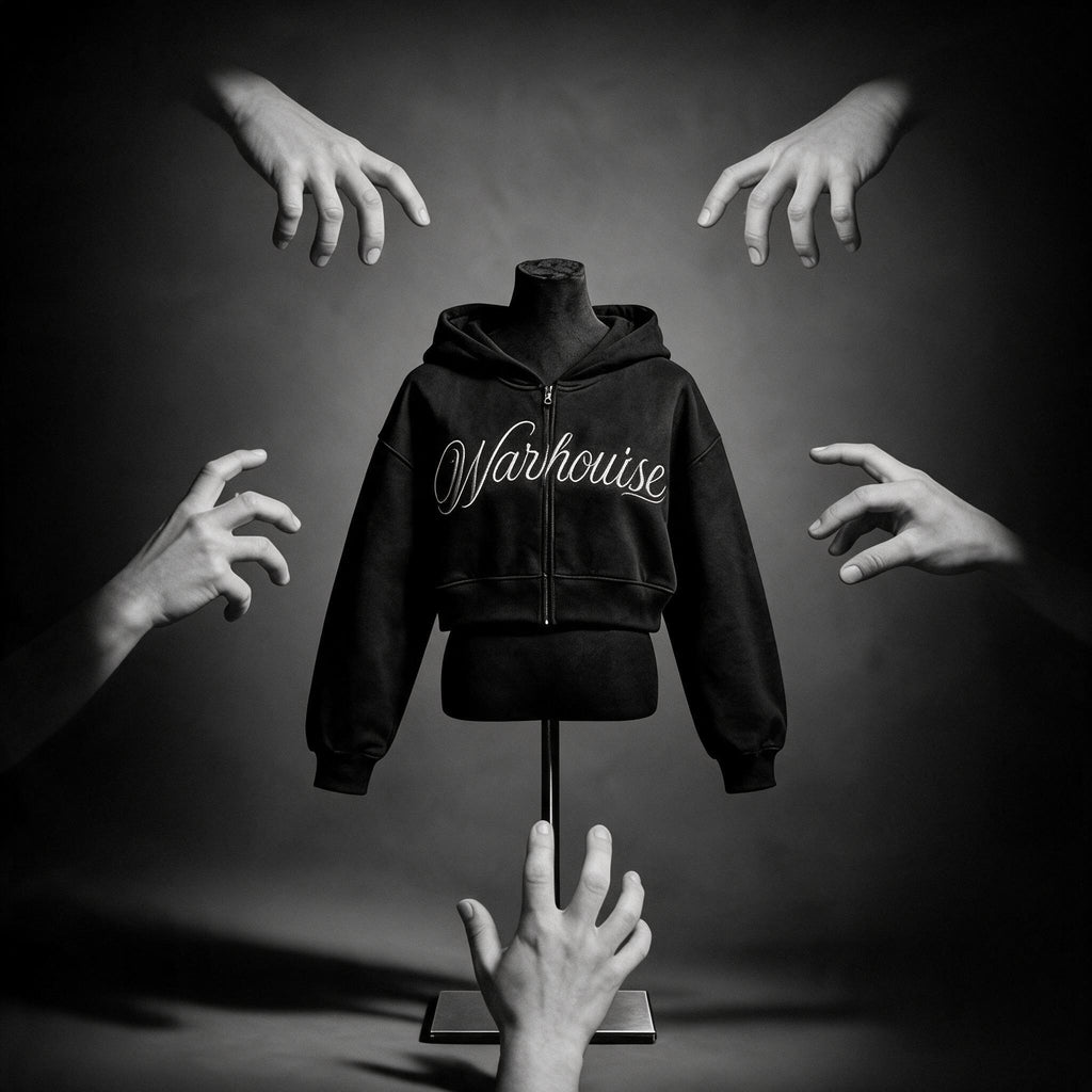 Para la sudadera: SHAKE Script Crop Zip-Hoodie