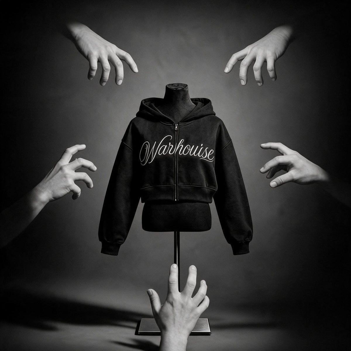 Para la sudadera: SHAKE Script Crop Zip-Hoodie